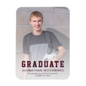 Class of 2025 Photo Burgundy Grad Announcement マグネット (縦)
