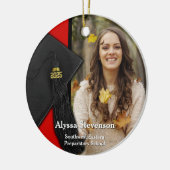 Class of 2025 Red Tassel Dignified Graduation セラミックオーナメント (左)