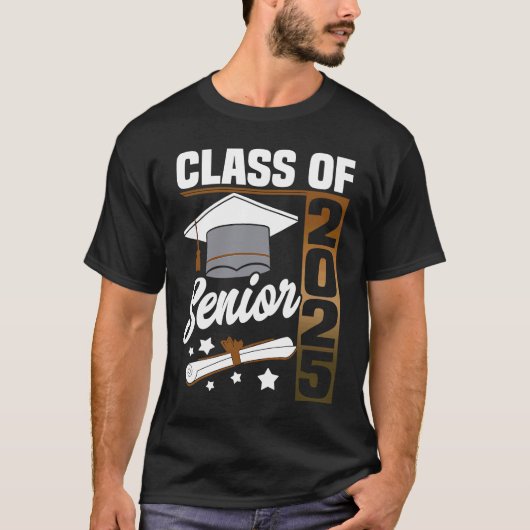 Class of 2025 Senior 25 Grad Graduation Women Men Tシャツ (正面)