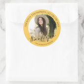 Class Of 2025 Yellow Photo Graduation Thank ラウンドシール (バッグ)