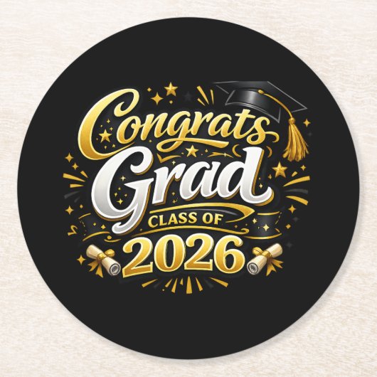 Class of 2026 ラウンドペーパーコースター (正面)