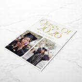 Class of 2026 2 Photo Black and Gold Typography 箔招待状 (回転した状態)