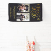 Class of 2026 2 Photo Twins Black Gold Typography 横断幕 (インサイチュ)