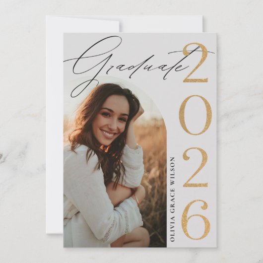 Class of 2026 Arch Photo Graduation Party 招待状 (正面)