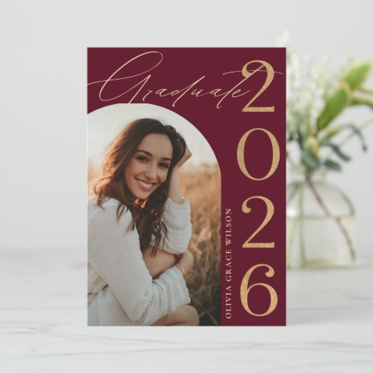 Class of 2026 Arch Photo Graduation Party 招待状 (スタンド正面)