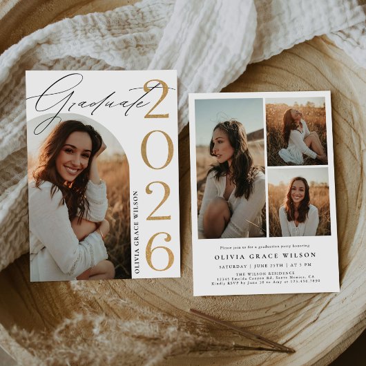 Class of 2026 Arch Photo Graduation Party 招待状