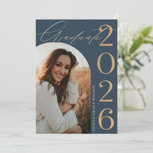 Class of 2026 Arch Photo Graduation Party 招待状 (スタンド正面)