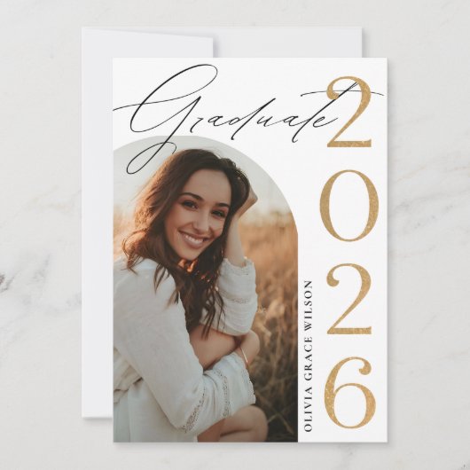 Class of 2026 Arch Photo Graduation Party 招待状 (正面)