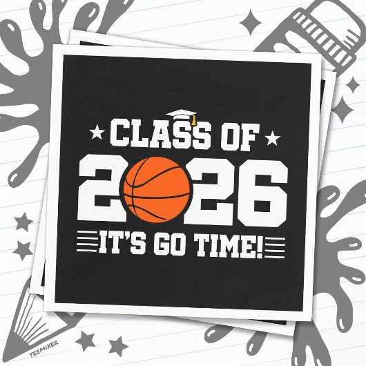 Class of 2026 Basketball Graduation It’s Go Time スタンダードカクテルナプキン