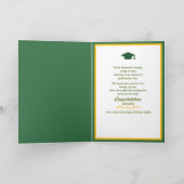 Class of 2026 Black Girl Graduation Green & Gold カード (内部)