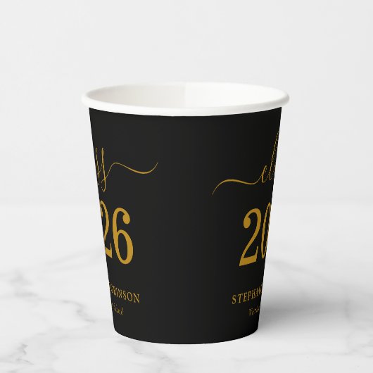 Class of 2026 Black Gold Graduation  紙コップ (左)