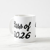 Class of 2026 black script graduation コーヒーマグカップ (正面左)