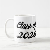 Class of 2026 black script graduation コーヒーマグカップ (左)