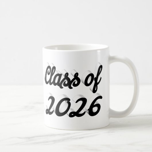 Class of 2026 black script graduation コーヒーマグカップ (右)
