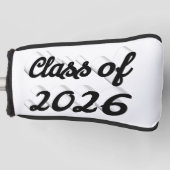 Class of 2026 black script graduation ゴルフヘッドカバー (正面)