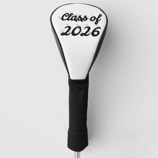 Class of 2026 black script graduation  ゴルフヘッドカバー (正面)