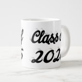 Class of 2026 black script graduation ジャンボコーヒーマグカップ (正面右)