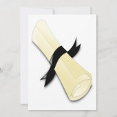 Class of 2026 black script graduation photo 招待状 (裏面)