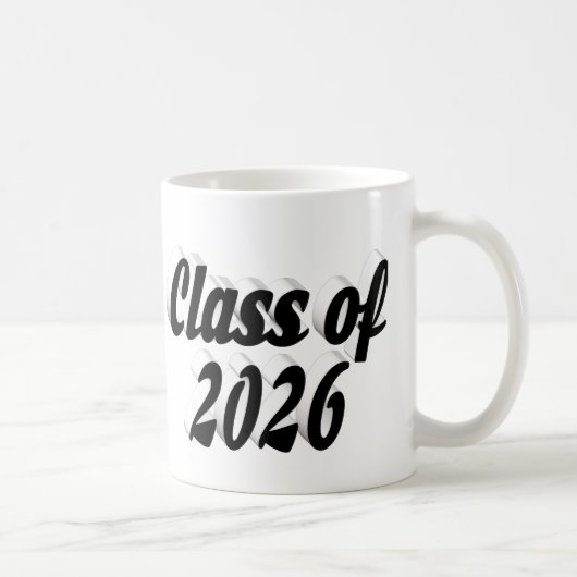Class of 2026 black text graduation コーヒーマグカップ (右)