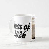 Class of 2026 black text graduation photo コーヒーマグカップ (正面左)
