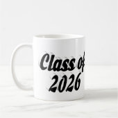 Class of 2026 black text graduation photo コーヒーマグカップ (左)