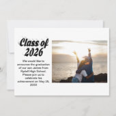Class of 2026 black text graduation photo  招待状 (正面)