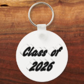 Class of 2026 black typography graduation  キーホルダー (正面)