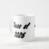 Class of 2026 black typography graduation コーヒーマグカップ (正面左)