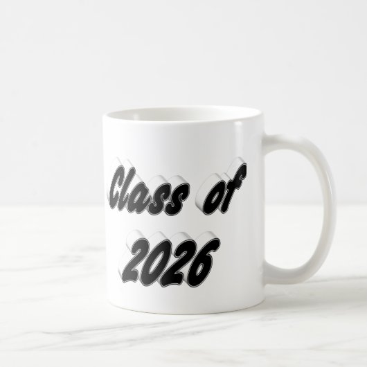 Class of 2026 black typography graduation コーヒーマグカップ (右)