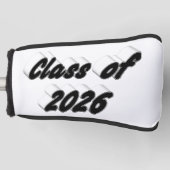 Class of 2026 black typography graduation ゴルフヘッドカバー (正面)