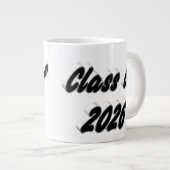 Class of 2026 black typography graduation ジャンボコーヒーマグカップ (正面右)