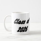 Class of 2026 black typography graduation photo  コーヒーマグカップ (左)