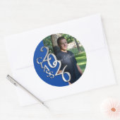 Class of 2026 Blue and Silver Graduation Classic ラウンドシール (封筒)