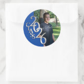 Class of 2026 Blue and Silver Graduation Classic ラウンドシール (バッグ)