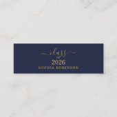 Class of 2026 Blue Gold Name Card Grad Insert  スキニー名刺 (正面)