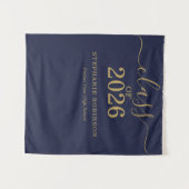 Class of 2026 Blue Gold Script Graduation  タペストリー (正面(横))