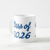 Class of 2026 blue script graduation  コーヒーマグカップ (正面左)