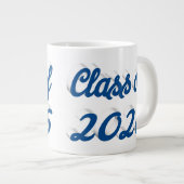 Class of 2026 blue script graduation ジャンボコーヒーマグカップ (正面右)