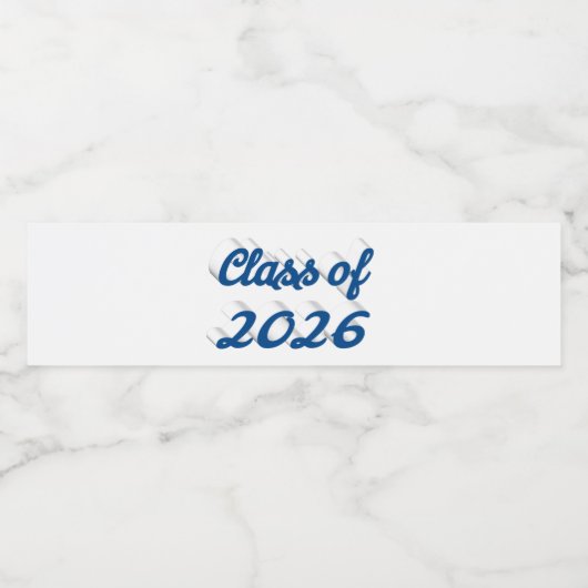 Class of 2026 blue script graduation  ペットボトルラベル (シングルラベル)