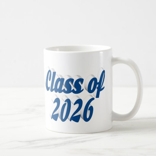 Class of 2026 blue text graduation コーヒーマグカップ (右)
