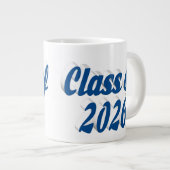 Class of 2026 blue text graduation ジャンボコーヒーマグカップ (正面右)