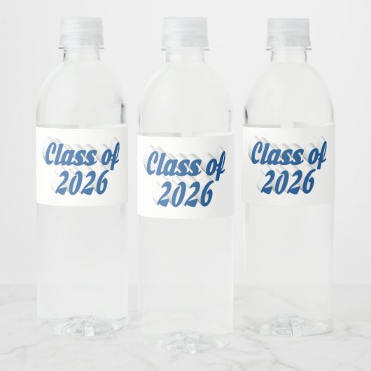 Class of 2026 blue text graduation  ペットボトルラベル (ボトル)