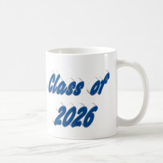 Class of 2026 blue typography graduation コーヒーマグカップ (右)