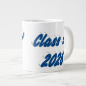 Class of 2026 blue typography graduation ジャンボコーヒーマグカップ (正面右)