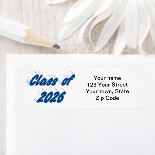 Class of 2026 blue typography  graduation ラベル (インサイチュ)