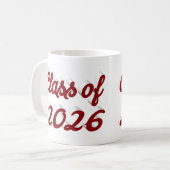 Class of 2026 burgundy script graduation  コーヒーマグカップ (正面左)