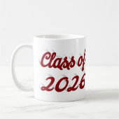 Class of 2026 burgundy script graduation  コーヒーマグカップ (左)