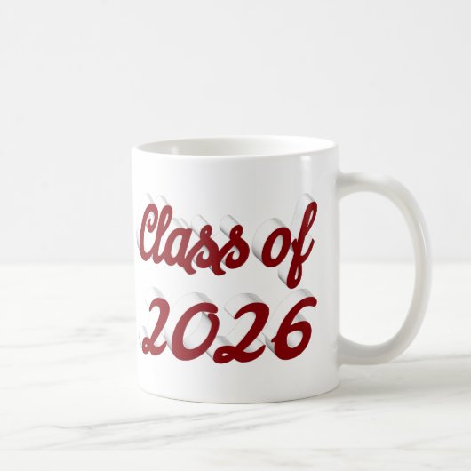 Class of 2026 burgundy script graduation  コーヒーマグカップ (右)