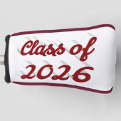 Class of 2026 burgundy script graduation ゴルフヘッドカバー (正面)