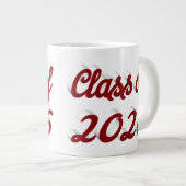 Class of 2026 burgundy script graduation ジャンボコーヒーマグカップ (正面右)